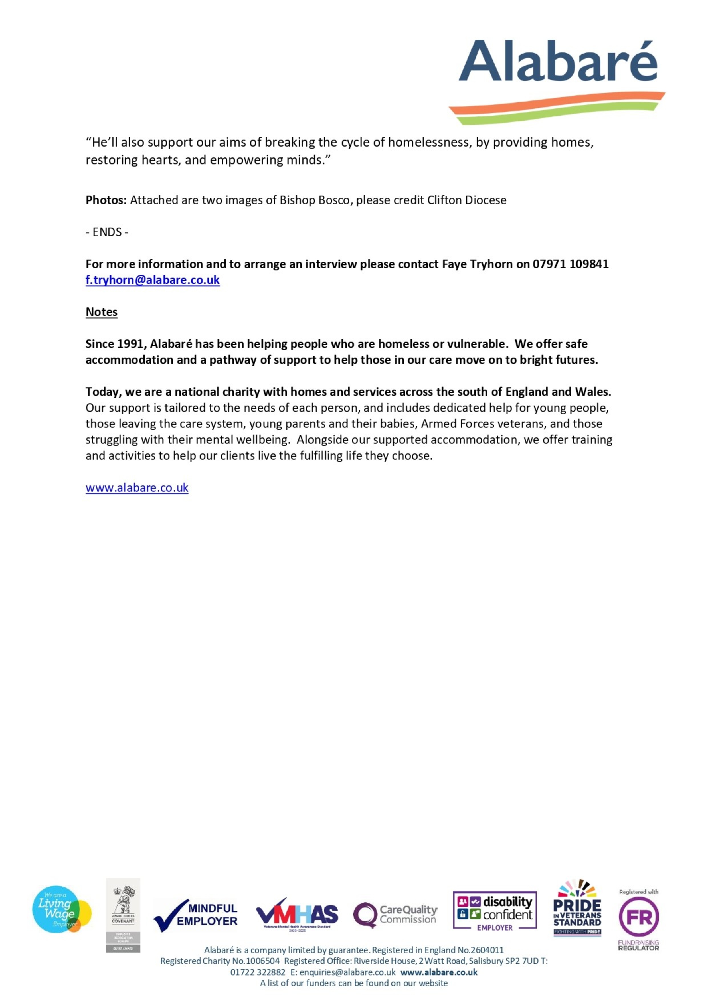 Bishop Bosco Joins Alabare As Patron 28072025 Page 0002