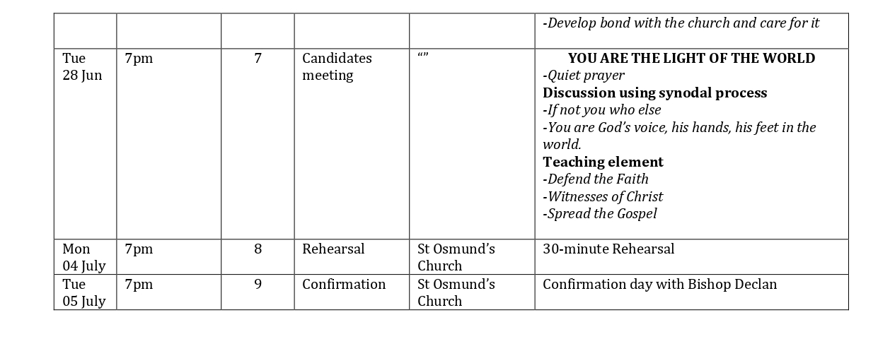 Confirmation 2022 Amended Timetable Page 0002