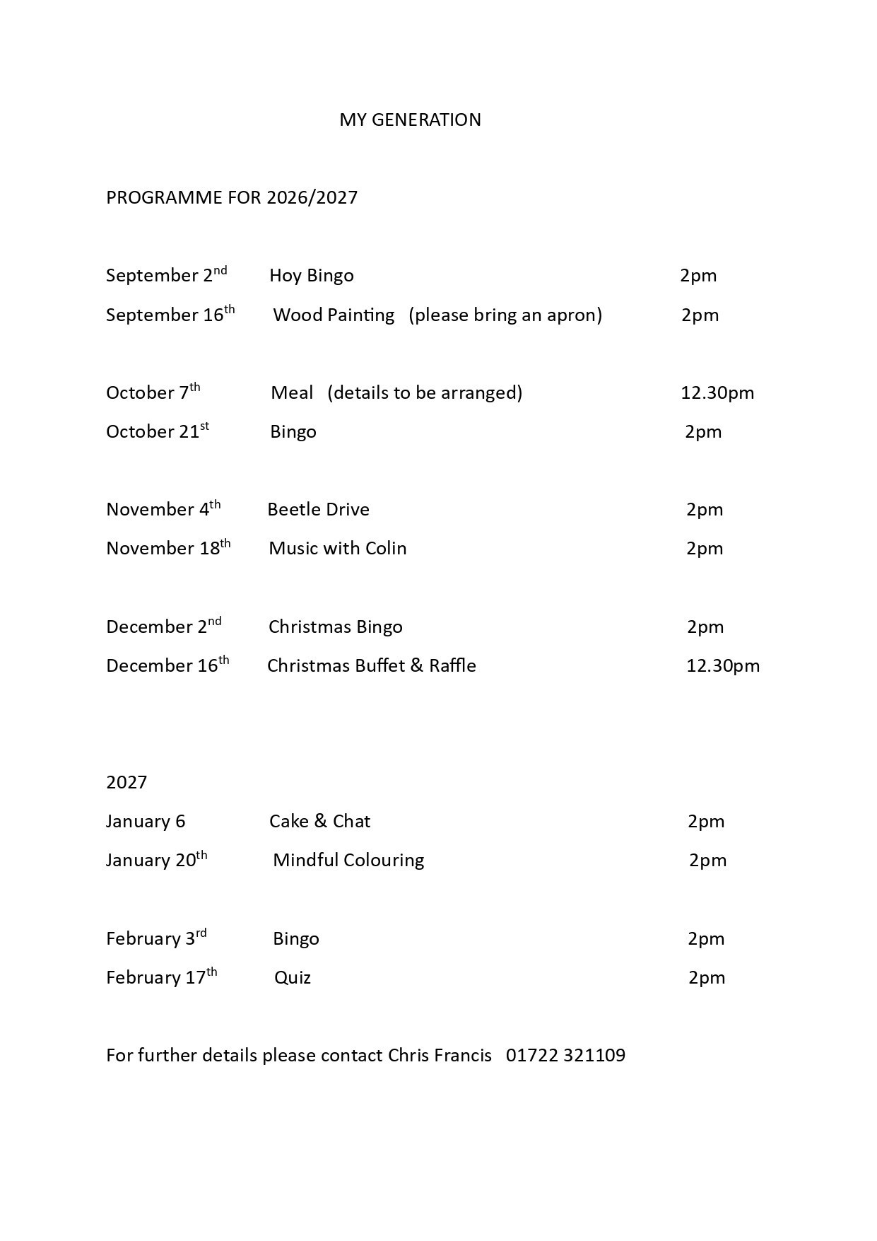 My Generation Programme Page 0001
