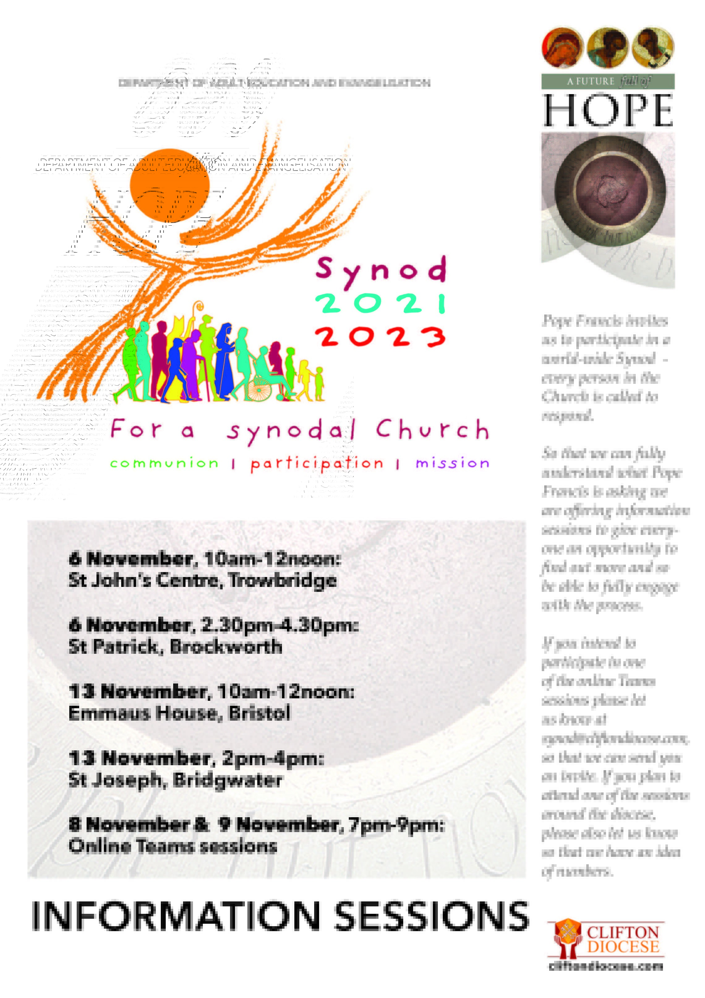 Synod Info Sessions Poster